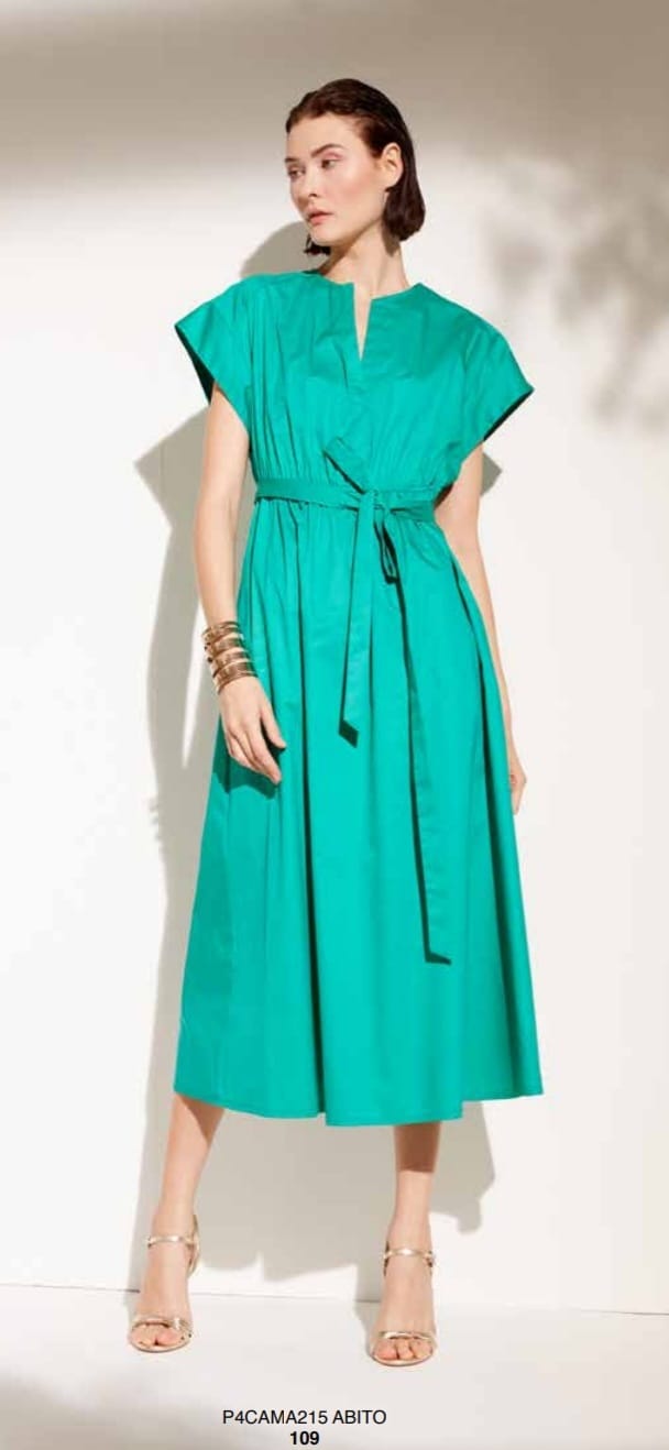 Vestito in cotone con cintura in vita.Flirt