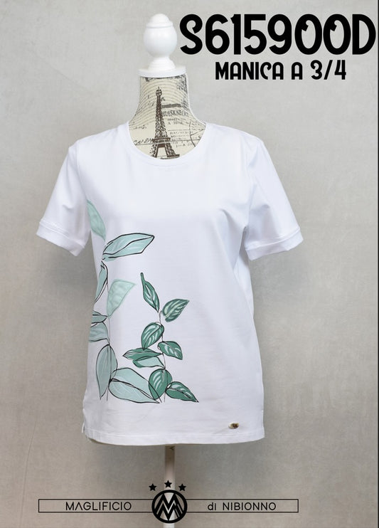 T-shirt con foglie stampate acquista online